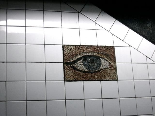 eye mosaic, new york subway