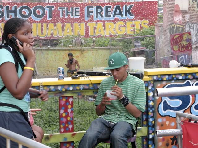 The freak texts his friend, Coney Island