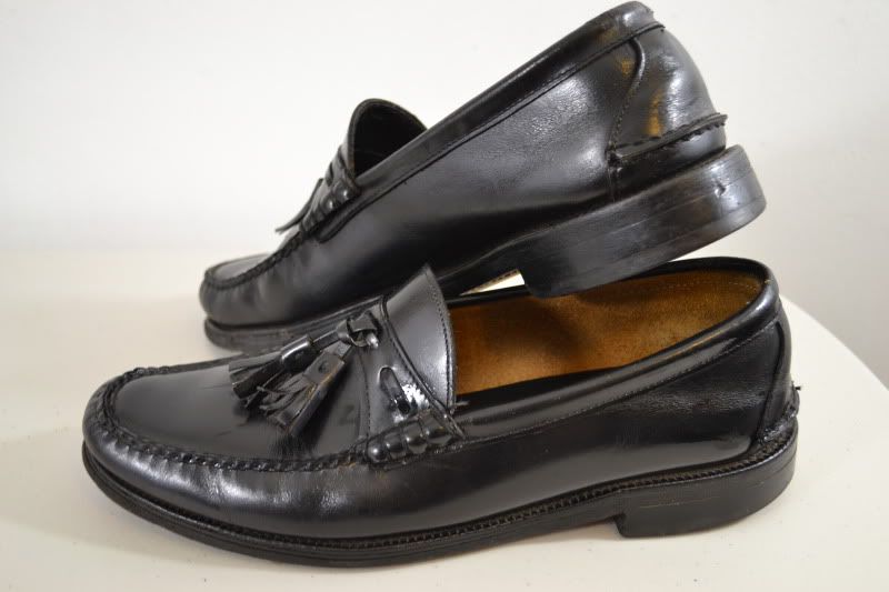 Johnston  Murphy Aristocraft Mens Black Leather Tassel Loafers Shoes ...