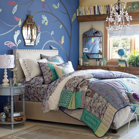 Girls with Blue Wall Bedroom Ideas