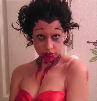 Betty Boop Zombie face close-up