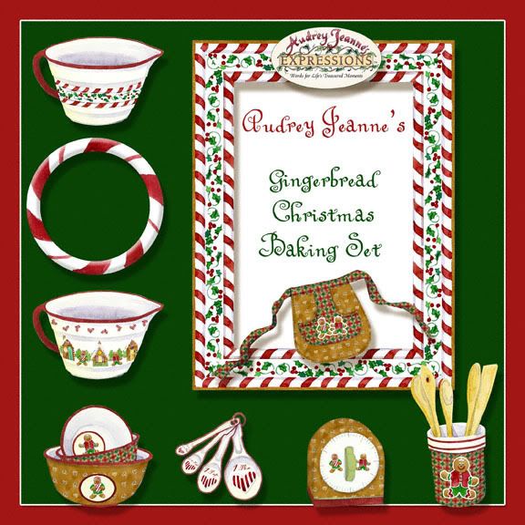 Gingerbread Christmas baking set, clip art