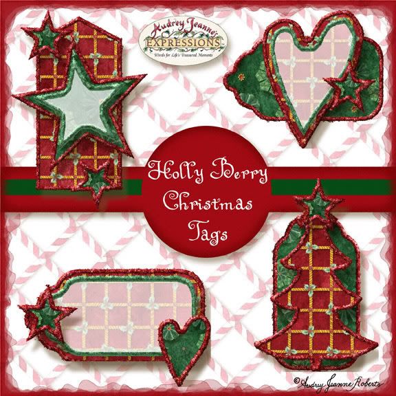 Christmas Gift Tags, Stars, Hearts and Holly