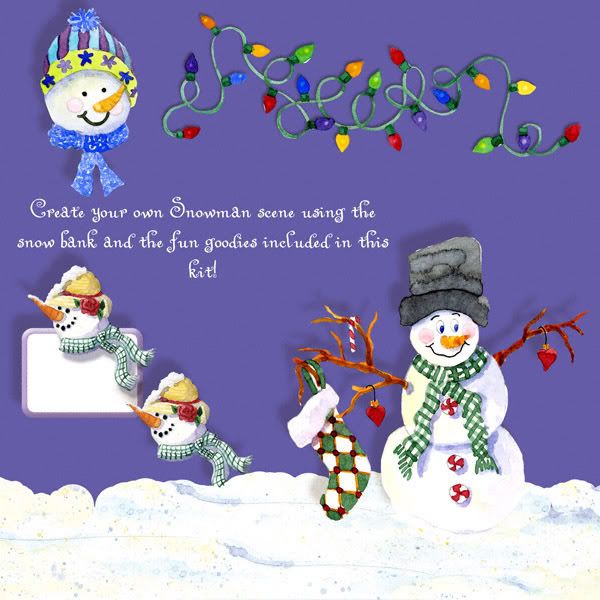 snowman digital clip art kits