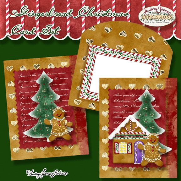 Digital Christmas Card Kit Gingerbread Christmas