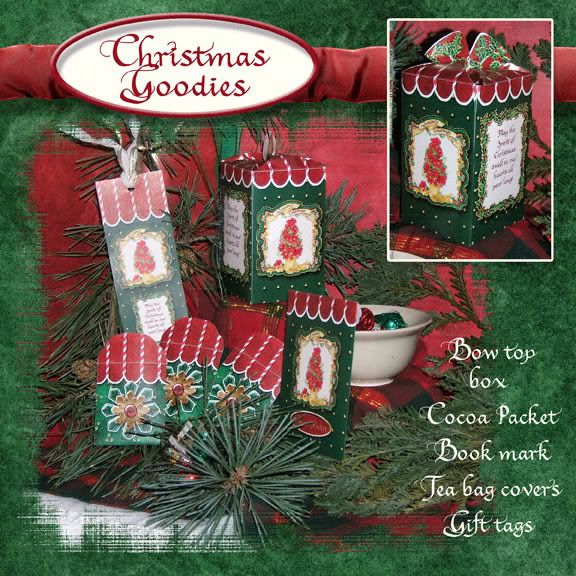 Christmas Presents, gift basket digital clip art kit, holly, poinsettia