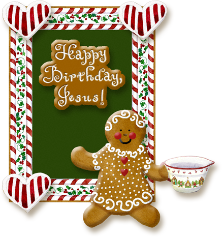 freebie gift tag, christmas gingerbread "Happy Birthday Jesus"
