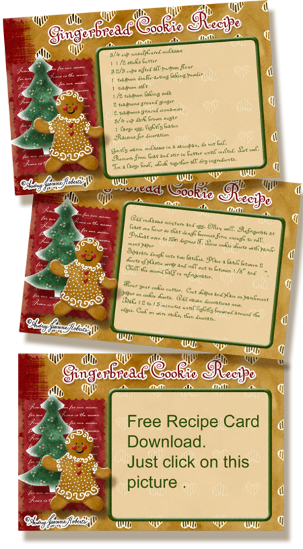 Free Gingerbread Man Cookie Recipe Card & Blank Recipe Card
