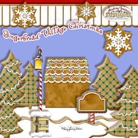 Gingerbread House, Cottage, Village, Cookie Digital Clip Art Kit