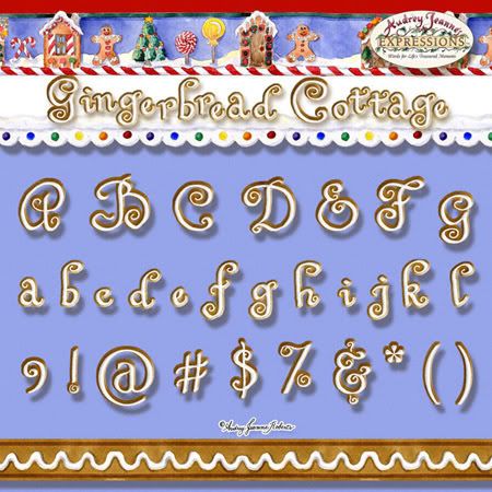 Gingerbread house, cottage, cookie alphabet