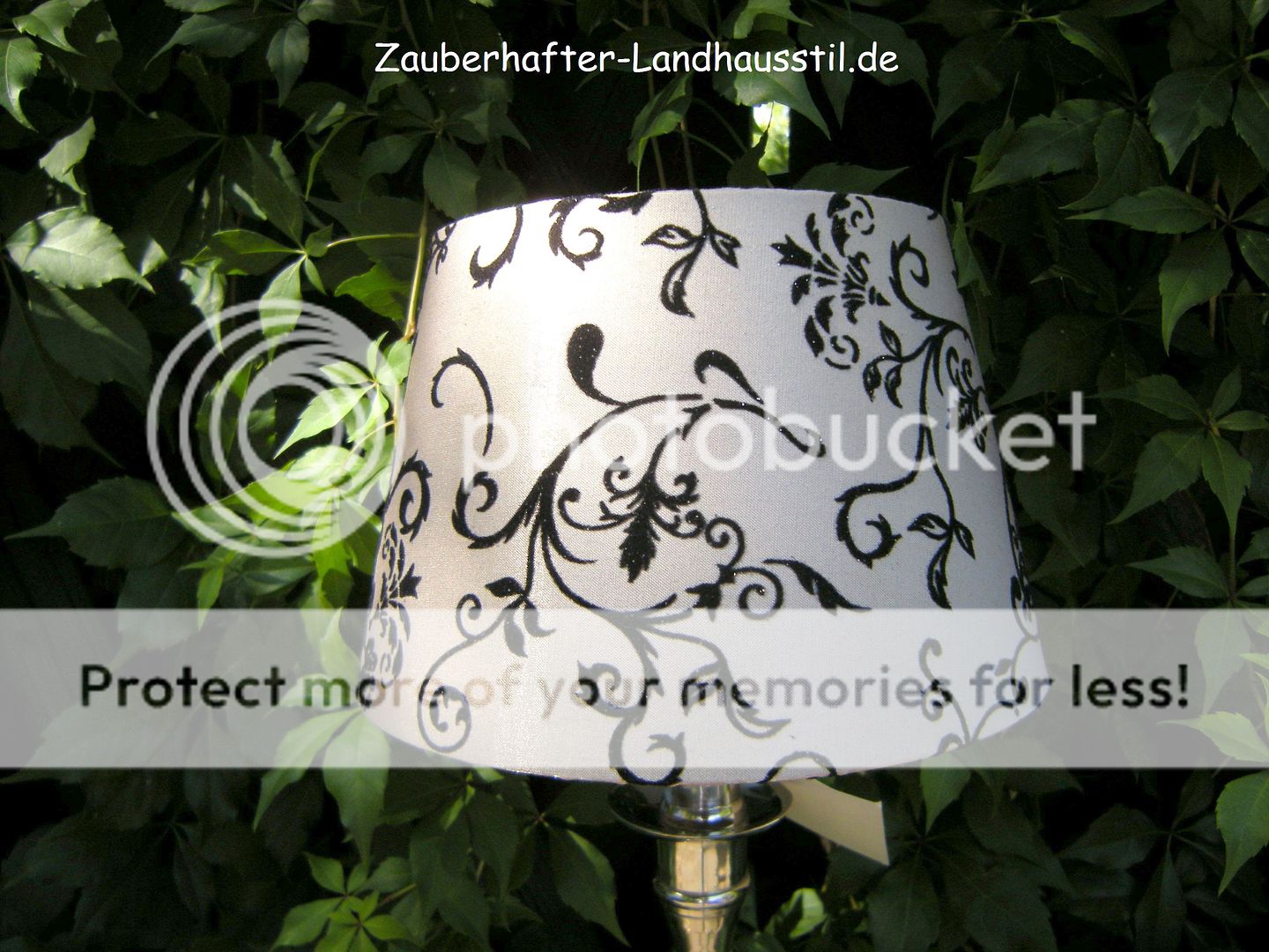 LAMPENSCHIRM SILBER SCHWARZ* OVAL 25 15 15*Shabby**  