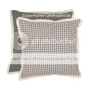 GREY CHECK Kissenbezug Kissen Vichykaro 40x40 Punkte Grau Weiss Clayre