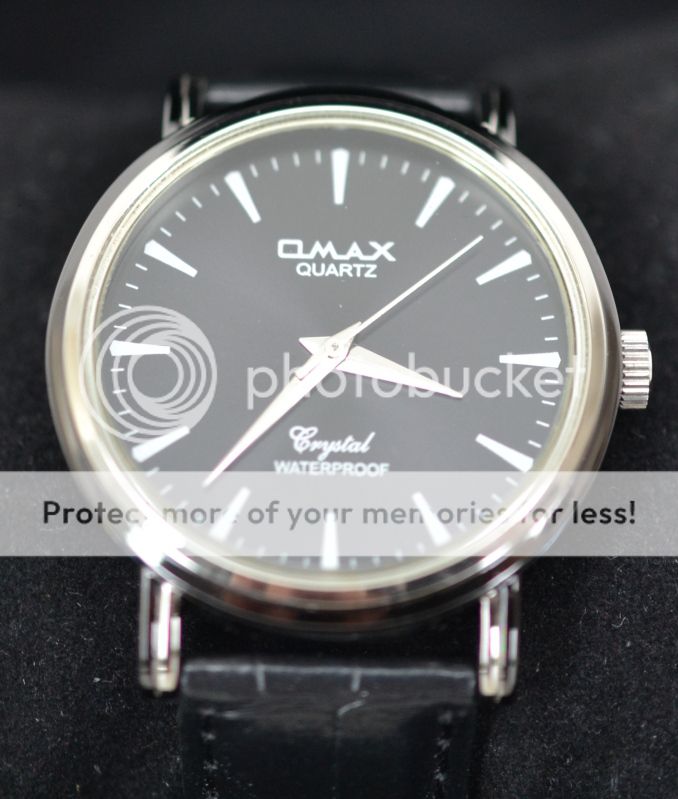 New Omax Quartz Seiko Movement Stainless Leather Band Wrist Watch