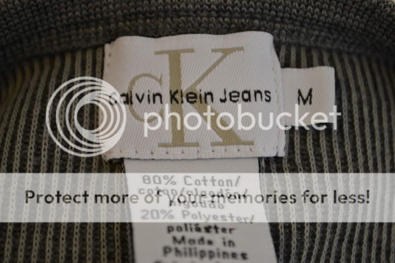 Calvin Klein Jeans Mens Gray Henley Style Shirt (M)  