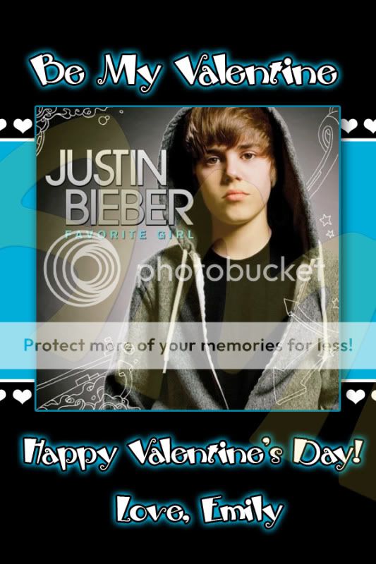 Justin Bieber Valentines Day Valentine Card for School  