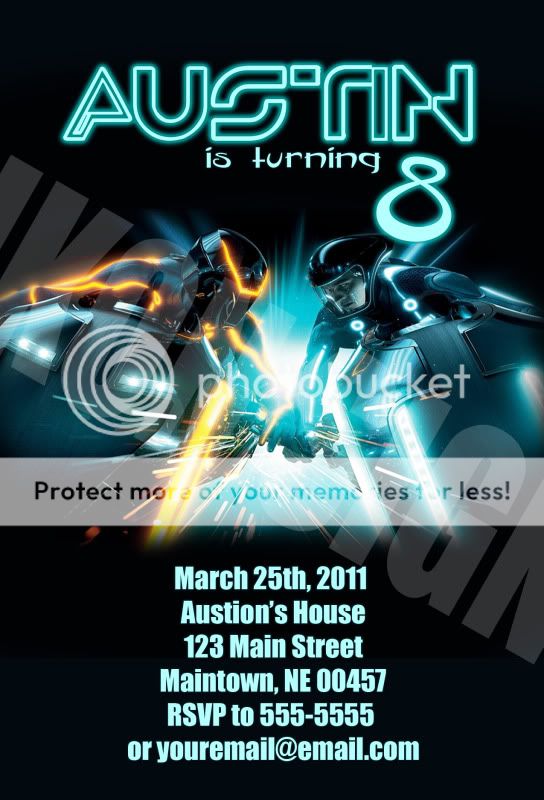 Custom TRON Birthday Party Invitations HOT NEW STYLES  