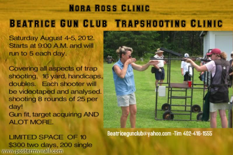 Nora Ross Nebraska clinic Aug 4-5th | Trap Shooters Forum